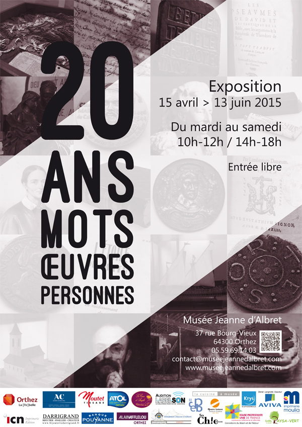 Affiche de l'exposition "20 ans, 20 mots, 20 œuvres, 20 personnes"