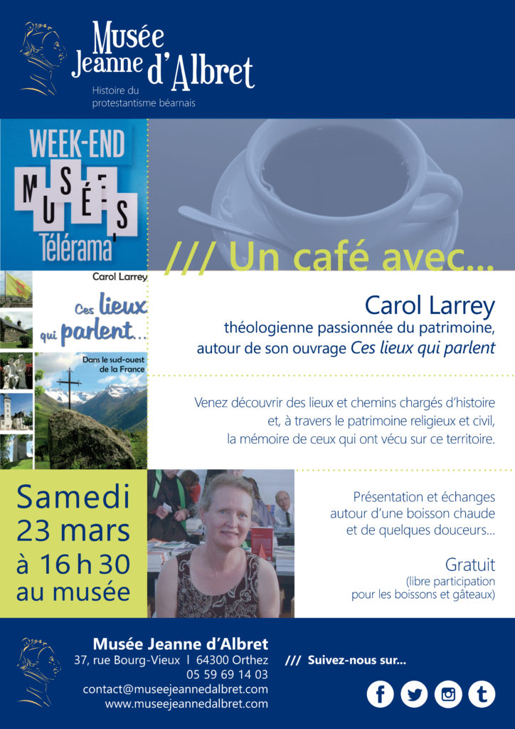 Affiche un Café avec Carol Larrey Musée Jeanne d'Albret